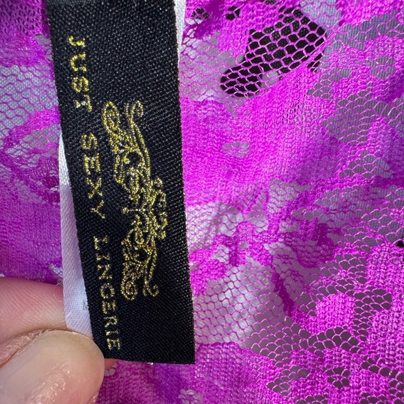 Lace V-Neck Sleepwear in Purple - Picture 2 of 6